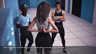 Mature Teacher With Natural Breasts Teaches Young Student In 3d Game